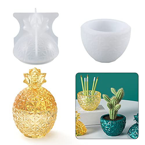 Ananas-Aufbewahrungsbox, Harzform mit 1 Deckel, Silikonformen, Epoxidharz, Ananas-Form, Vase, Stifthalter, Flasche, Glas für Schmuck, Ornamente, Schmuckbehälter, handgefertigt, DIY, Dekoration, Kunst, Ananas-Aufbewahrungsbox, Harzform mit 1 Deckel, Silikonformen, Epoxidharz, Ananas-Form, Vase, Stifthalter, Flasche, Glas für Schmuck, Ornamente, Schmuckbehälter, handgefertigt, DIY, Dekoration, Kunst, von WeareResin