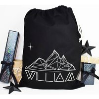 Personalisierte Stern Von Bethlehem Weihnachtssack - Schwarze Geschenktasche Aus Baumwolle Personalisierte Stern Von Bethlehem Weihnachtssack - Schwarze Geschenktasche Aus Baumwolle von WeaselandStoatLtd