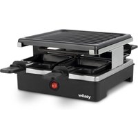 Wëasy Raclette Gerät und Grill LUGA40, 4 Personen, Antihaftbeschictung, 600 W,  Edelstahl, schwarz von Weasy