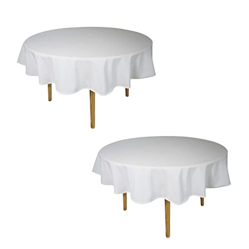 Weavric 2er-Pack, Runde Tischdecke, 157cm, waschbar, wiederverwendbar, faltenfrei, weiß, für runde Tischdecke, ideal für Küche, Hotel, Restaurant, Party, Abendessen, Hochzeit von Weavric