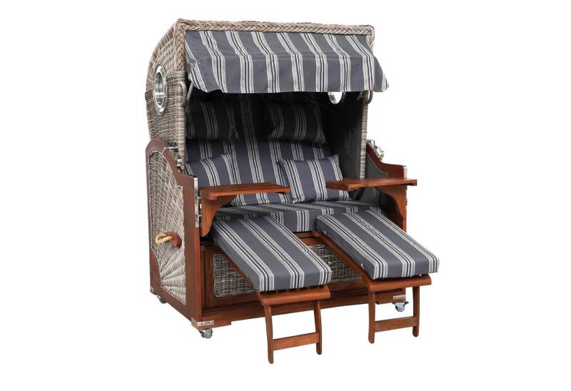 WebaVita Strandkorb Webavita Strandkorb Bali Mahagoni Grau, BxTxH: 136x95x160 cm, Strandkorb von WebaVita