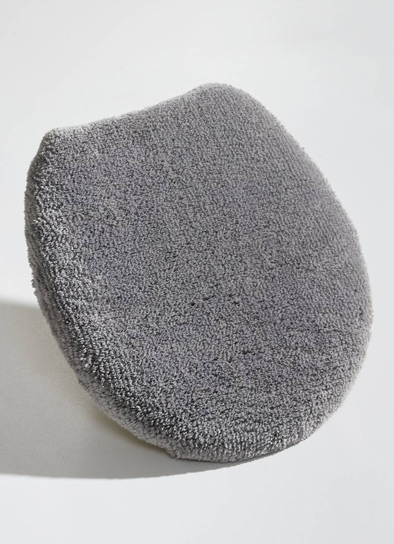 Badgarnitur mit Ginkgoblätter-Motiv, Größe 112 (WC-Deckelbezug, 47/ 50 cm), Grau von Webana