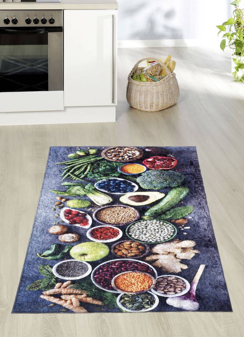 Küchenläufer und Teppiche mit rutschhemmender Rückseite, Größe 102 (Küchenläufer, 60x115 cm), Bunt von Webana