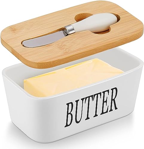 Webao Keramic Butterdose Multi-Funktion Emaille Butter Boot mit Holzdeckel Hochwertiger Butterbehälter mit Silikon-Dichtlippe für 250 g Butter , Weiß Webao Keramic Butterdose Multi-Funktion Emaille Butter Boot mit Holzdeckel Hochwertiger Butterbehälter mit Silikon-Dichtlippe für 250 g Butter , Weiß von Webao