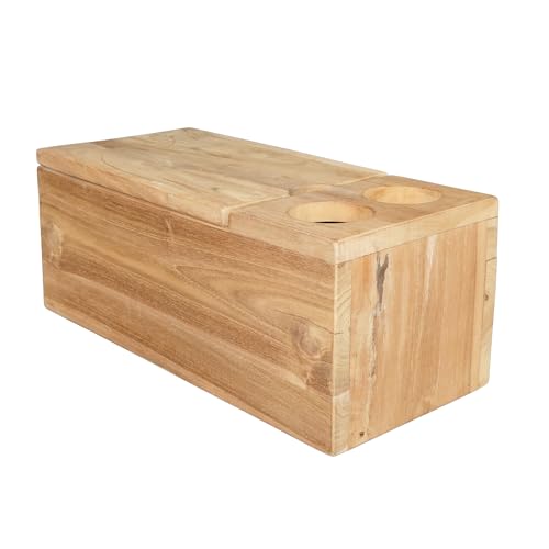 Webavita Armlehnen Wetterfestes Holz Armrest mit Getränkehalter Robuste Ablage für Garten Terrasse Balkon Zubehör für Strandkörbe Teak Webavita Armlehnen Wetterfestes Holz Armrest mit Getränkehalter Robuste Ablage für Garten Terrasse Balkon Zubehör für Strandkörbe Teak von Webavita