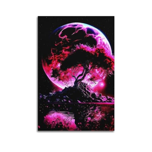 WebeRt Sakura Dream ArtKreatives Poster auf Leinwand, Wanddekoration, Kunstdruck, Dekoration, Büro, Zuhause, Schlafzimmer, Poster, Geschenk, 20 x 30 cm, ungerahmt von WebeRt