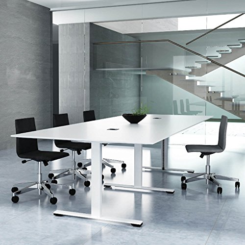 Jazz Konferenztisch 280 x 120 cm Weiß Besprechungstisch Meetingtisch Tisch, Gestellfarbe:Schwarz von Weber Büro