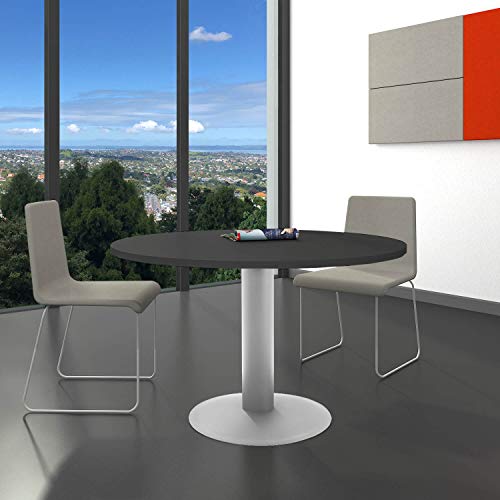 Weber Büro Optima runder Besprechungstisch Ø 120 cm Anthrazit Silbernes Gestell Tisch Esstisch von Weber Büro