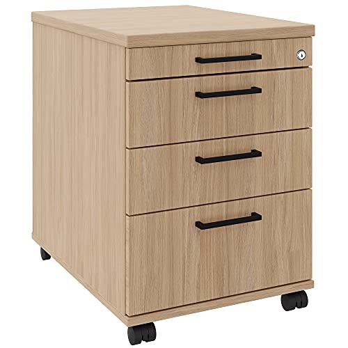 Profi Rollcontainer 60cm tief Bernsteineiche Rollschrank Büro Container Optima von Weber Büro