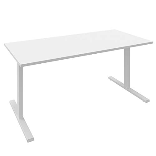 Profi Schreibtisch 180x80cm T-Easy Weiß Bürotisch Arbeitstisch Computertisch Büro, Gestellfarbe:Weiß von Weber Büro