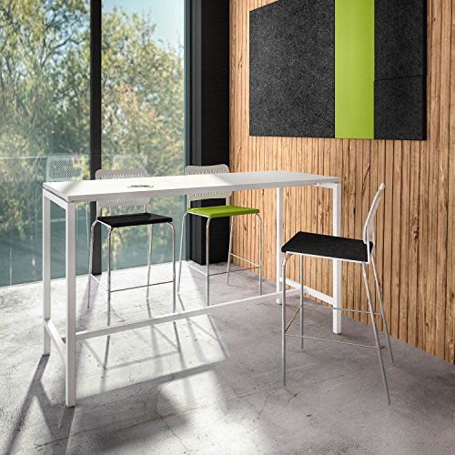 Stehtisch NOVA 180 x 70 cm groß Hochtisch Bartisch Tresentisch Theke, Gestellfarbe:Weiß von Weber Büro