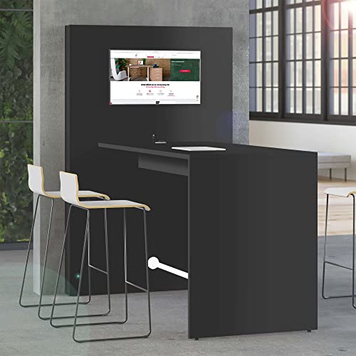 Weber Büro Besprechungstisch MEDIAWALL 193 x 120 cm | Hochtisch | Präsentationstisch | Multimedia| Mit Monitorhalterung und Steckdose | Anthrazit von Weber Büro