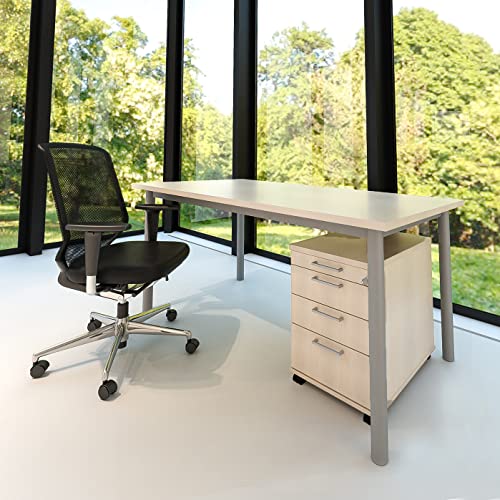 Weber Büro Business Schreibtisch Optima G Ahorn/Silber 160 x 80cm Bürotisch Computertisch von Weber Büro