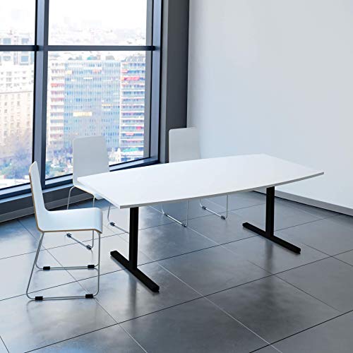 Weber Büro Easy Konferenztisch Bootsform 200x100 cm Weiß Besprechungstisch Tisch, Gestellfarbe:Schwarz Weber Büro Easy Konferenztisch Bootsform 200x100 cm Weiß Besprechungstisch Tisch, Gestellfarbe:Schwarz von Weber Büro
