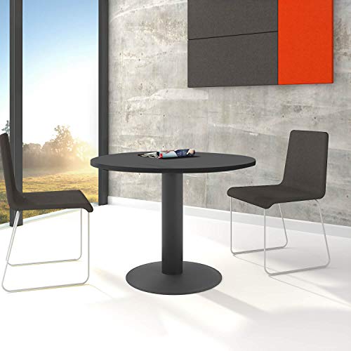 Weber Büro Optima runder Besprechungstisch Ø 100 cm Anthrazit Anthrazites Gestell Tisch Esstisch von Weber Büro