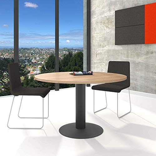 Weber Büro Optima runder Besprechungstisch Ø 120 cm Bernstein-Eiche Anthrazites Gestell Tisch Esstisch von Weber Büro