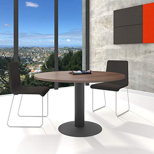 Weber Büro Optima runder Besprechungstisch Ø 120 cm Nussbaum Anthrazites Gestell Tisch Esstisch von Weber Büro
