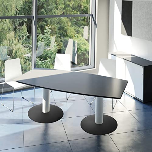 Weber Büro Optima Konferenztisch Bootsform 180x100 cm Besprechungstisch Anthrazit Tisch Esstisch Küchentisch von Weber Büro