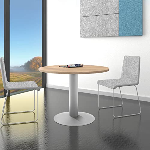 Weber Büro Optima runder Besprechungstisch Esstisch Küchentisch Tisch Bernstein-Eiche Rund Ø 100 cm von Weber Büro