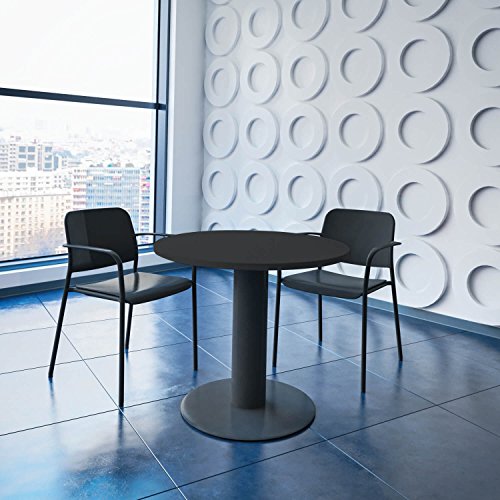 Weber Büro Optima runder Besprechungstisch Ø 80 cm Anthrazit Anthrazites Gestell Tisch Esstisch von Weber Büro