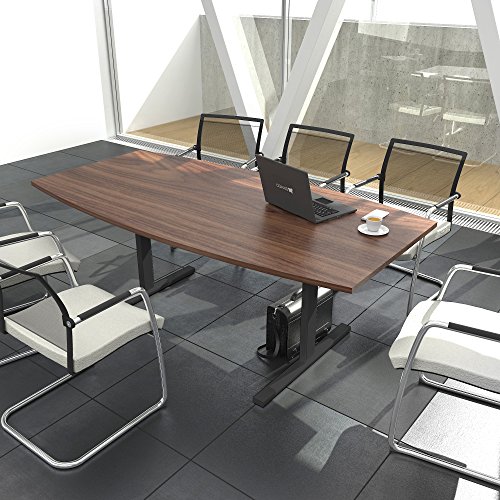 Weber Büroleben GmbH Easy Konferenztisch Bootsform 180x100 cm Nussbaum Besprechungstisch Tisch, Gestellfarbe:Anthrazit von Weber Büro