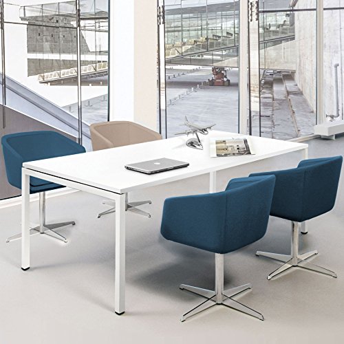 Weber Büroleben GmbH Profi Besprechungstisch 180x80cm NOVA U 4-6 Pers. Konferenztisch Meetingtisch, Gestellfarbe:Weiß von Weber Büro