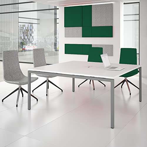 Weber Büroleben GmbH NOVA Konferenztisch 160x164cm Weiß mit ELEKTRIFIZIERUNG Besprechungstisch Tisch, Gestellfarbe:Silber Weber Büroleben GmbH NOVA Konferenztisch 160x164cm Weiß mit ELEKTRIFIZIERUNG Besprechungstisch Tisch, Gestellfarbe:Silber von Weber Büro