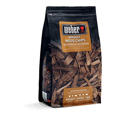 Weber 17627 Räucherchips Whiskey, 700 g, Räuchern, Aroma, Grillen, Braun, 30x30x55 cm von Weber