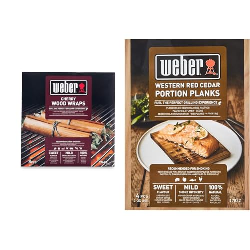 Weber 17628 Wood Wraps aus Kirschholz, 8 Stück, Räuchern, Aroma & 17832 Räucherbretter aus Zedernholz 11x15 cm, 4 Stück, Räuchern, Aroma, Grillen Weber 17628 Wood Wraps aus Kirschholz, 8 Stück, Räuchern, Aroma & 17832 Räucherbretter aus Zedernholz 11x15 cm, 4 Stück, Räuchern, Aroma, Grillen von Weber