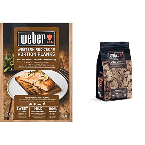 Weber 17832 Räucherbretter aus Zedernholz 11x15 cm, 4 Stück, Räuchern, Aroma, Grillen & 17624 Räucherchips Hickory 700g, Räuchern, Aroma, Grillen, Braun, 17.8x8.9x30.5 cm Weber 17832 Räucherbretter aus Zedernholz 11x15 cm, 4 Stück, Räuchern, Aroma, Grillen & 17624 Räucherchips Hickory 700g, Räuchern, Aroma, Grillen, Braun, 17.8x8.9x30.5 cm von Weber