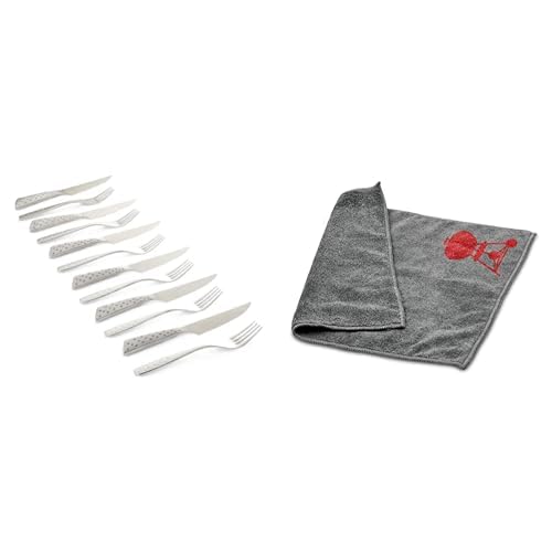 Weber 17845 Deluxe Steakbesteck Set 12tlg., sechs Edelstahl-Gedecke, ergonomisch geformt von Weber