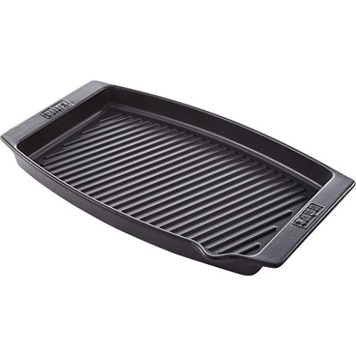 Weber 17886 BBQ Keramik-Grillpfanne schwarz, Größe 47 x 28 cm, zum Grillen und Servieren von Weber