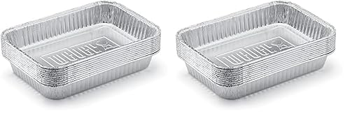 Weber 6415 Tropfschalen, 2er Pack (1x10 Stück), Silber von Weber