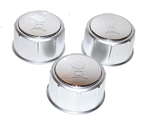Weber 68845 3pk 2-1/2" Chrome Plated Control Knobs for Spirit 335 Model Years 2019+ (with Up Front Controls). von Weber
