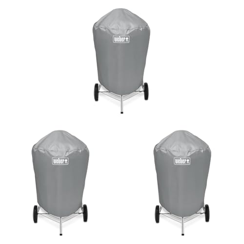 Weber 7176 Grill-Abdeckhaube für Holzkohlegrills mit einem Durchmesser von 57 cm, Grau, 15.9 x 22.7 x 3.8 cm (Packung mit 3) von Weber
