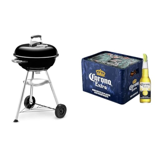 Weber Compact Kettle Holzkohlegrill (47cm) und Corona Extra Premium Lager Flaschenbier (20 x 0.355 l) von Weber