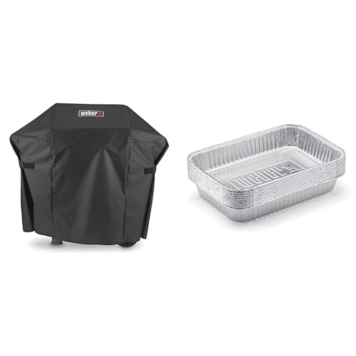 Weber Funda Premium Spirit II 200 - para Spirit II 200 y Spirit E-210 (excluído EO-210) & 6415 Small 7-1/2-Inch-by-5-inch Aluminum Drip Pans, Set of 10 von Weber