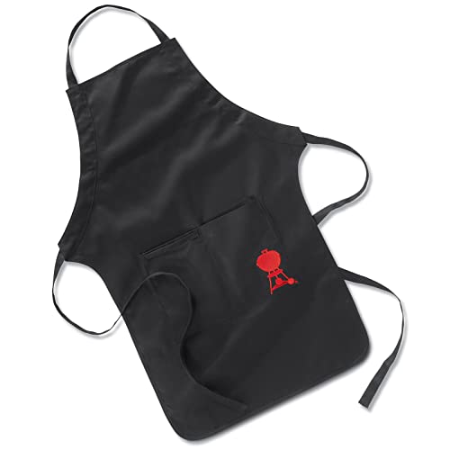 Weber Grillschürze mit Stickerei 6533 schwarz Grillschürze mit großen Taschen für Utensilien von Weber