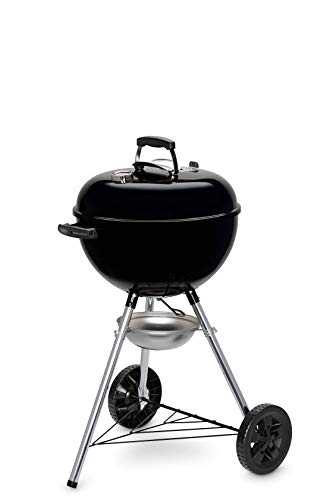 Weber Original Kettle Holzkohlegrill, Ø 47cm Grillfäche, BBQ Grill mit porzellanemaillierten Deckel & Kessel, Deckelthermometer, One-Touch Reinigungssystem - Schwarz (13101004) von Weber