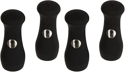 Weber Premium Salz & Pfefferstreuer (10cm Höhe), rutschfeste und schmutzabweisende Oberfläche, stylisch - Schwarz (17275) (Packung mit 2) von Weber