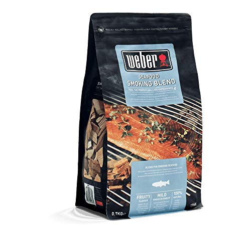 Weber 17665 Räucherchips Meeresfrüchte, 700 g, mild-fruchtige Raucharoma, Lachs, Makrele, Garnelen und andere Meeresfrrüchte, Aroma, Räuchern, Grillen von Weber