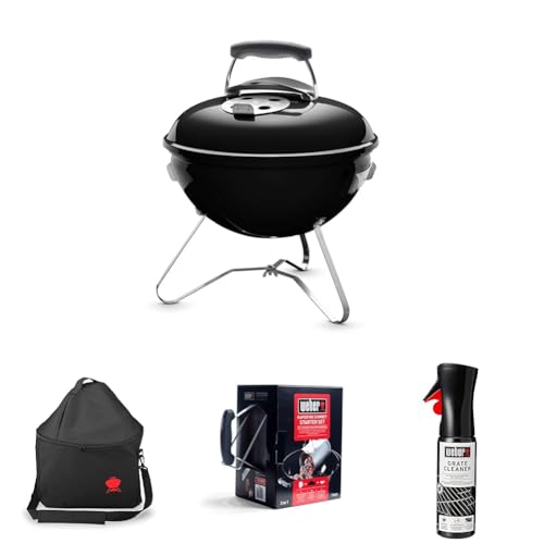Weber Smokey Joe Original Holzkohlegrill, Ø 37cm Grillfläche, portabeler BBQ Grill, porzellanemaillierten Deckel & Kessel - Schwarz (1111004) von Weber