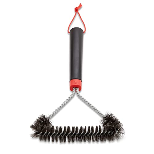 Weber Three-Sided Grill Brush Dreiseitige Grillb rste, 30 cm, Schwarz/Silber, 6277 von Weber