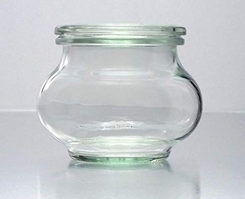 12 Weck Einkochgläser RR60 Schmuckform 220ml mit Glasdeckel, Ringen und Klammern im Original Weck Karton (Mit Glasdeckel, Ringen und Klammern) von Weck