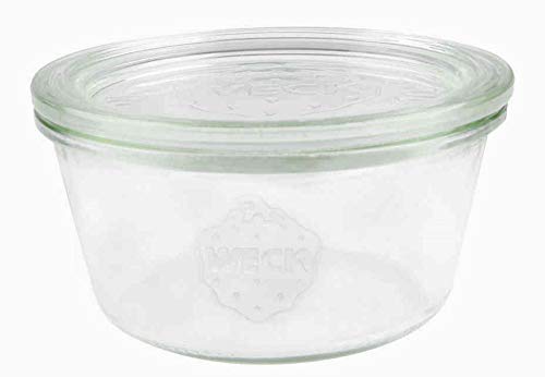 Weck 6 Einkochgläser Sturzform/Sturzglas 290ml RR100 mit Glasdeckel im Original Karton (Mit Glasdeckel) von Weck
