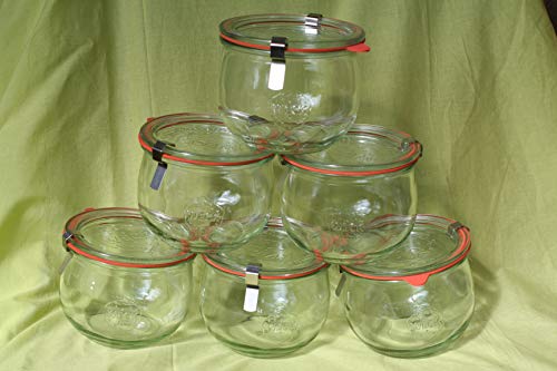Weck 12 Weckgläser 580 ml Tulpe Tulpenglas KOMPLETT Tulpengläser Gläser 1/2 Liter 500ml Einweckgläser Einkochgläser Einmachgläser von Weck