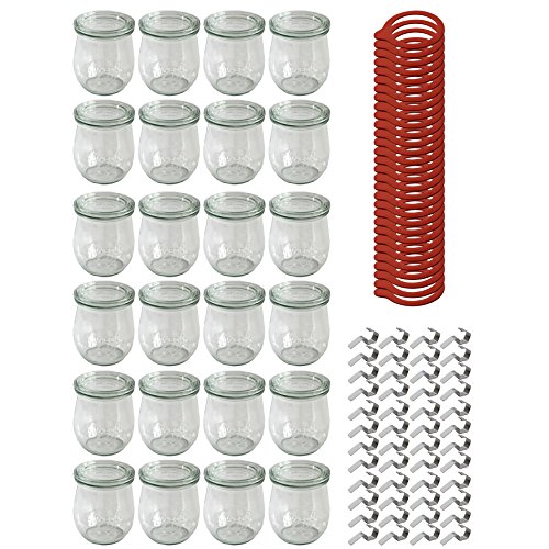 Weck 24er Set Tulpengläser, Glas, Weiß, 24 x 220 ml von Weck