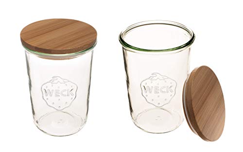 2er Set Weckgläser 3/4 L klar mit luftdichtem Deckel und Deckel 743 von Weck