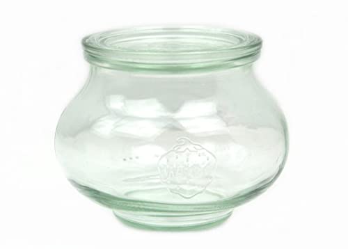 6 Weck Einkochgläser RR80 Schmuckform 500ml mit Auswahl Zubehör im Original Weck Karton (Mit Glasdeckel) von Weck