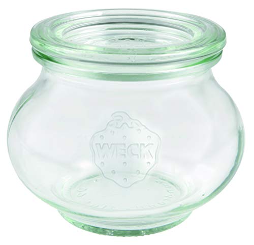 WECK Gläser Schmuckgläser #902 250 ml (12 Stück, inkl. Klammern + Gummis, Deckel ø 60 mm, Einmachgläser, Dessertgläser, Marmeladengläser) 58310 von Weck